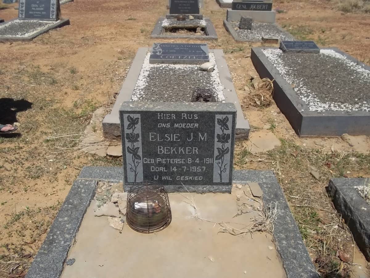BEKKER Elsie J.M. nee PIETERSE 1911-1957