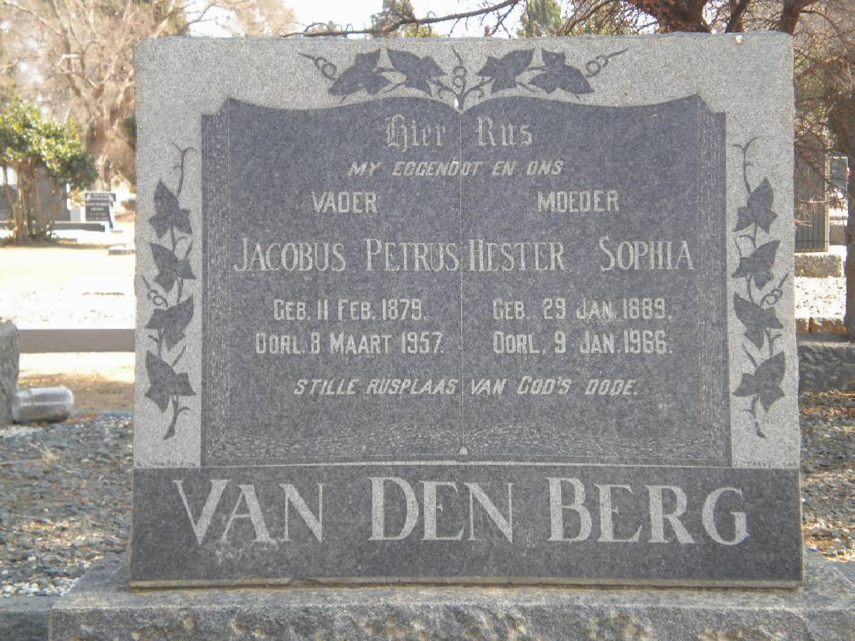 BERG Jacobus Petrus, van den 1879-1957 &amp; Hester Sophia 1889-1966