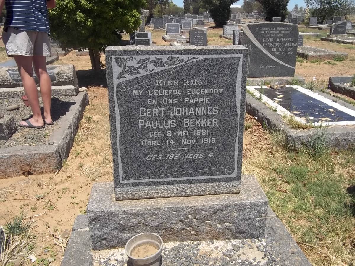 BEKKER Gert Johannes Paulus 1881-1918