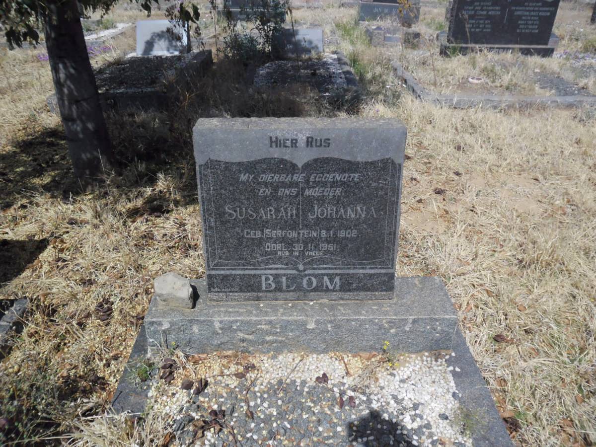 BLOM Susarah Johanna nee SERFONTEIN 1902-1951