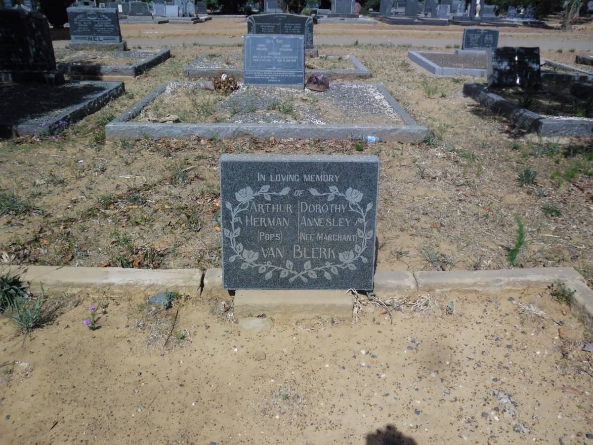 BLERK Arthur Herman, van &amp; Dorothy Annesley MARCHANT