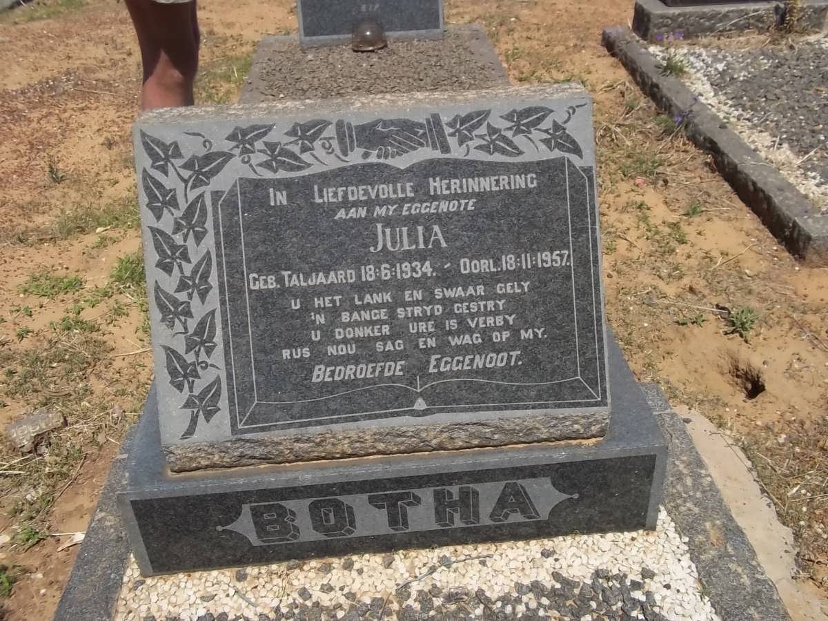 BOTHA Julia nee TALJAARD 1934-1957