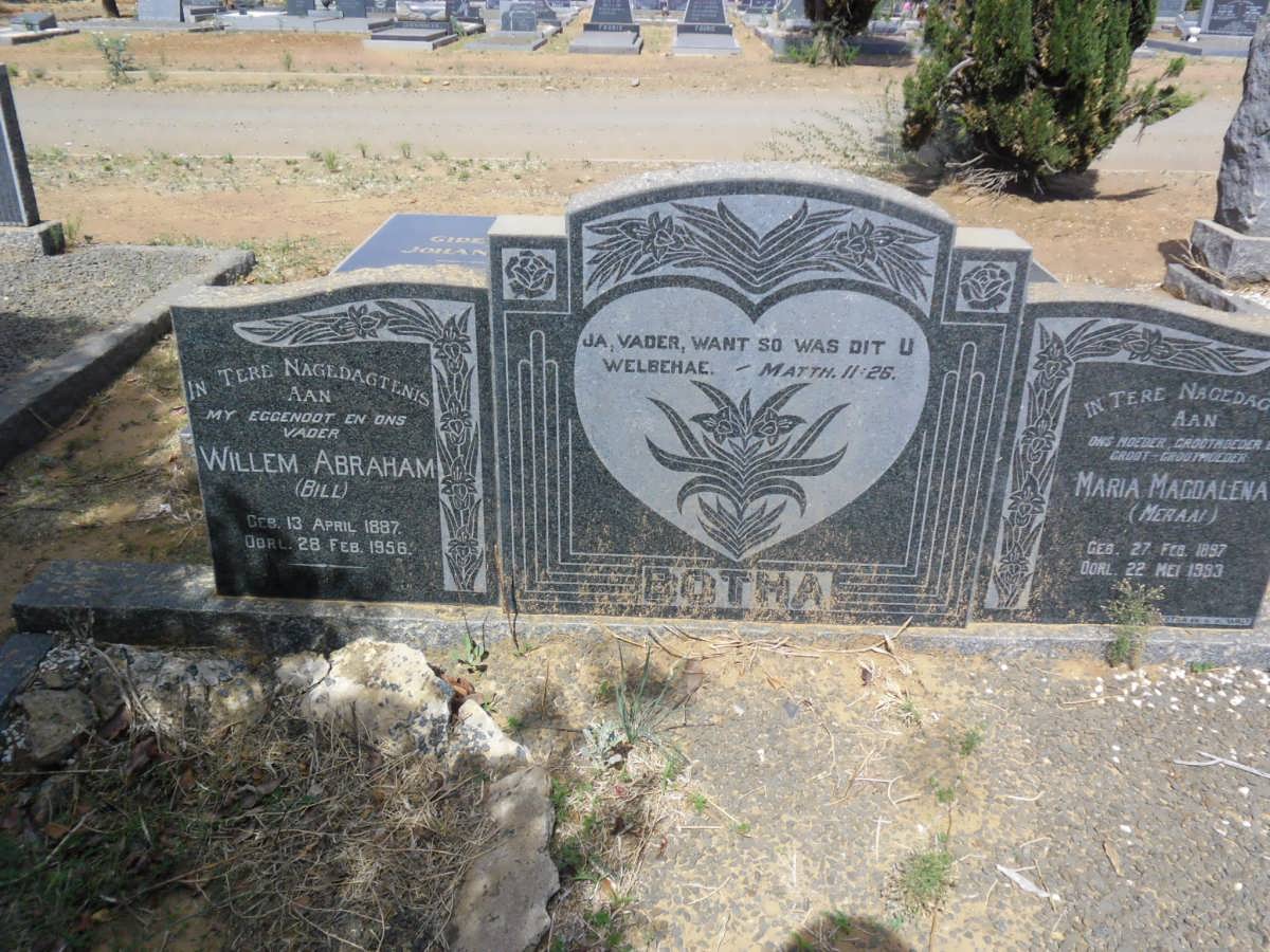 BOTHA Willem Abraham 1887-1956 &amp; Maria Magdalena 1897-1993