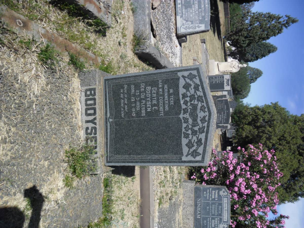 BOOYSEN Gertie E. nee DU PLESSIS 1890-1943