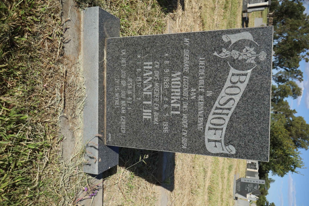 BOSHOFF Morkel 1928-1996 &amp; Hannetjie 1937-