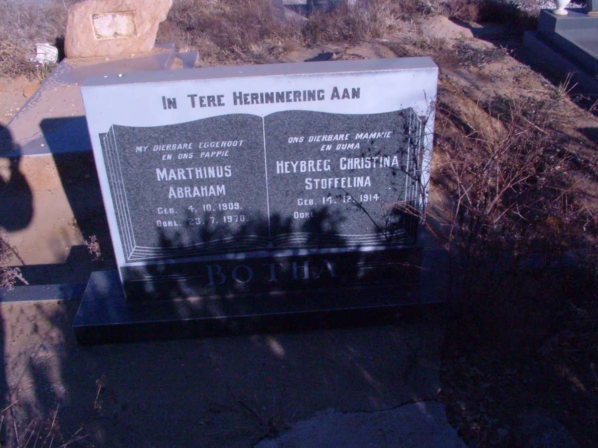 BOTHA Marthinus Abraham 1909-1970 &amp; Heybreg Christina Stoffelina 1914-