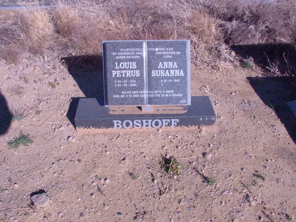 BOSHOFF Louis Petrus 1941-2002 &amp; Anna Susanna 194?