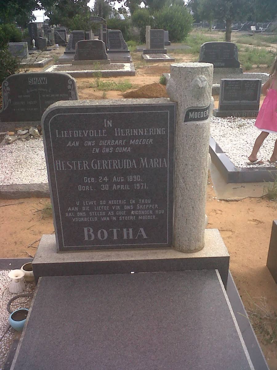 BOTHA Hester Gertruida Maria 1890-1971