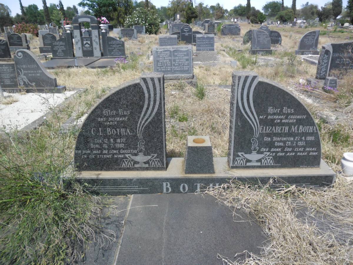 BOTHA C.L. 1872-1962 &amp; Elizabeth M. SERFONTEIN 1880-1951