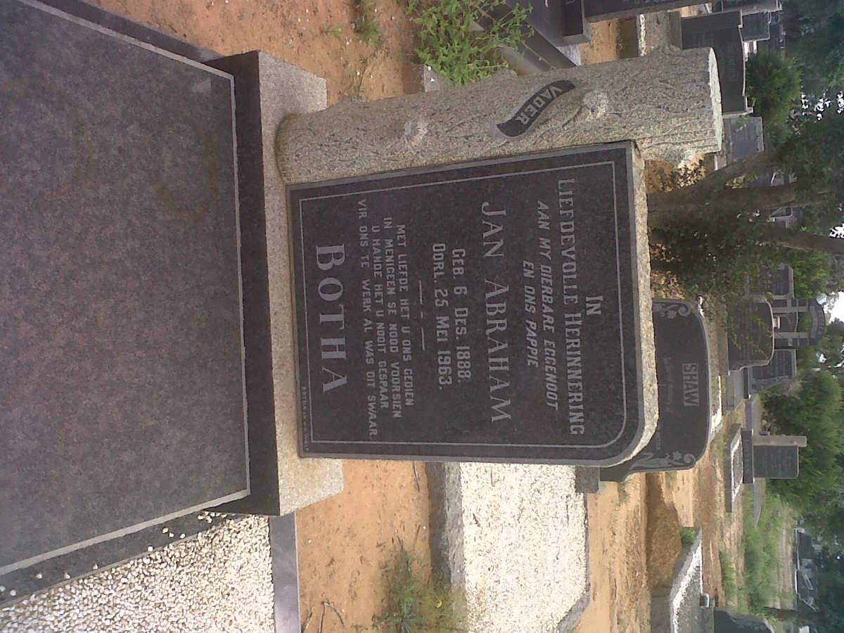 BOTHA Jan Abraham 1888-1963