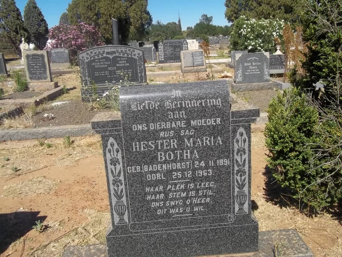 BOTHA Hester Maria nee BADENHORST 1891-1963
