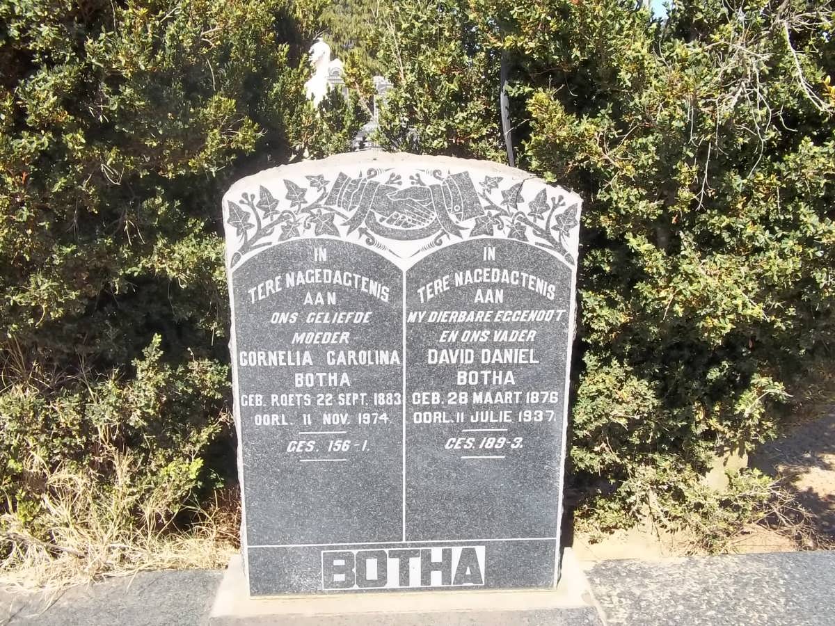 BOTHA David Daniel 1876-1937 &amp; Cornelia Carolina ROETS 1883-1974