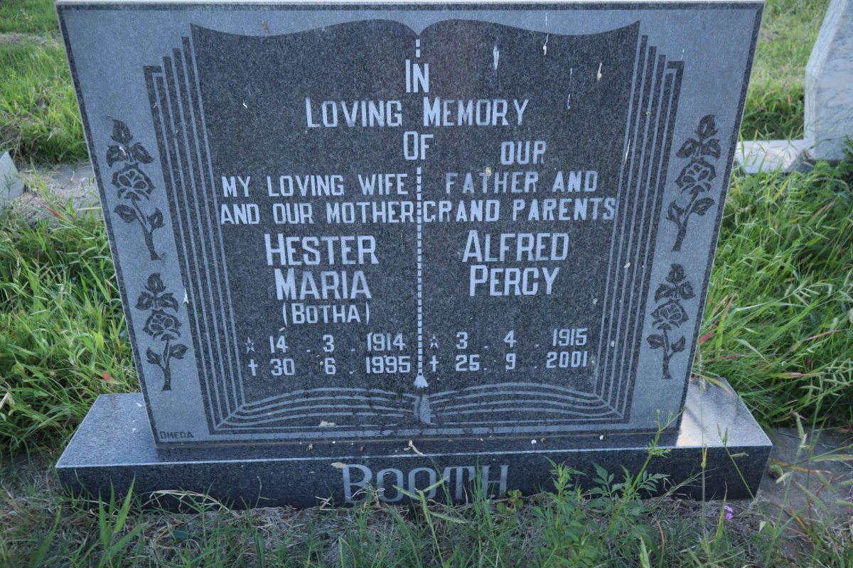 BOOTH Alfred Percy 1915-2001 &amp; Hester Maria BOTHA 1914-1995