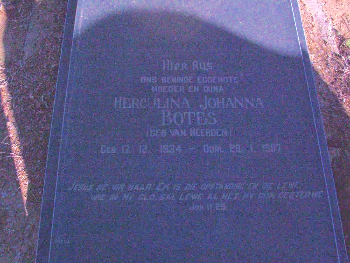 BOTES Herculina Johanna nee VAN HEERDEN 1934-1987