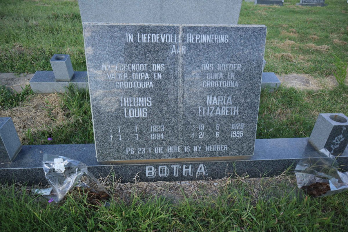 BOTHA Theunis Louis 1923-1994 &amp; Maria Elizabeth 1928-1995