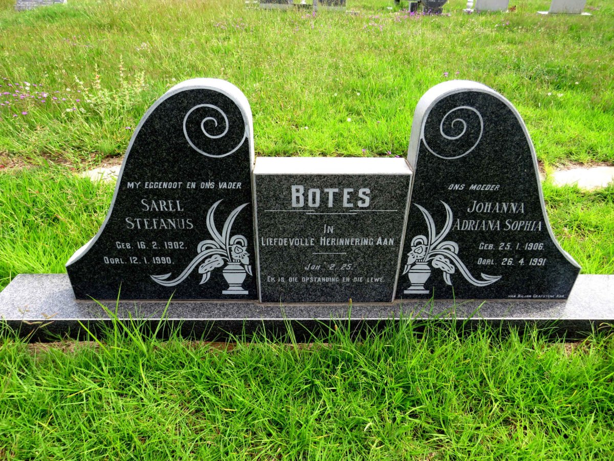 BOTES Sarel Stephanus 1902-1990 & Johanna Adriana Sophia 1906-1991