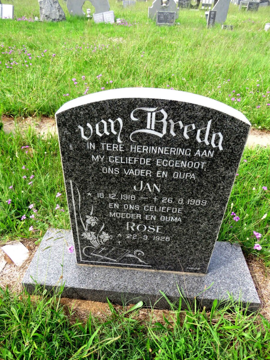 BREDA Jan, van 1916-1989 & Rose 1928-
