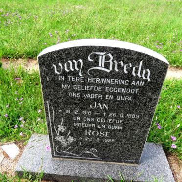 BREDA Jan, van 1916-1989 & Rose 1928-