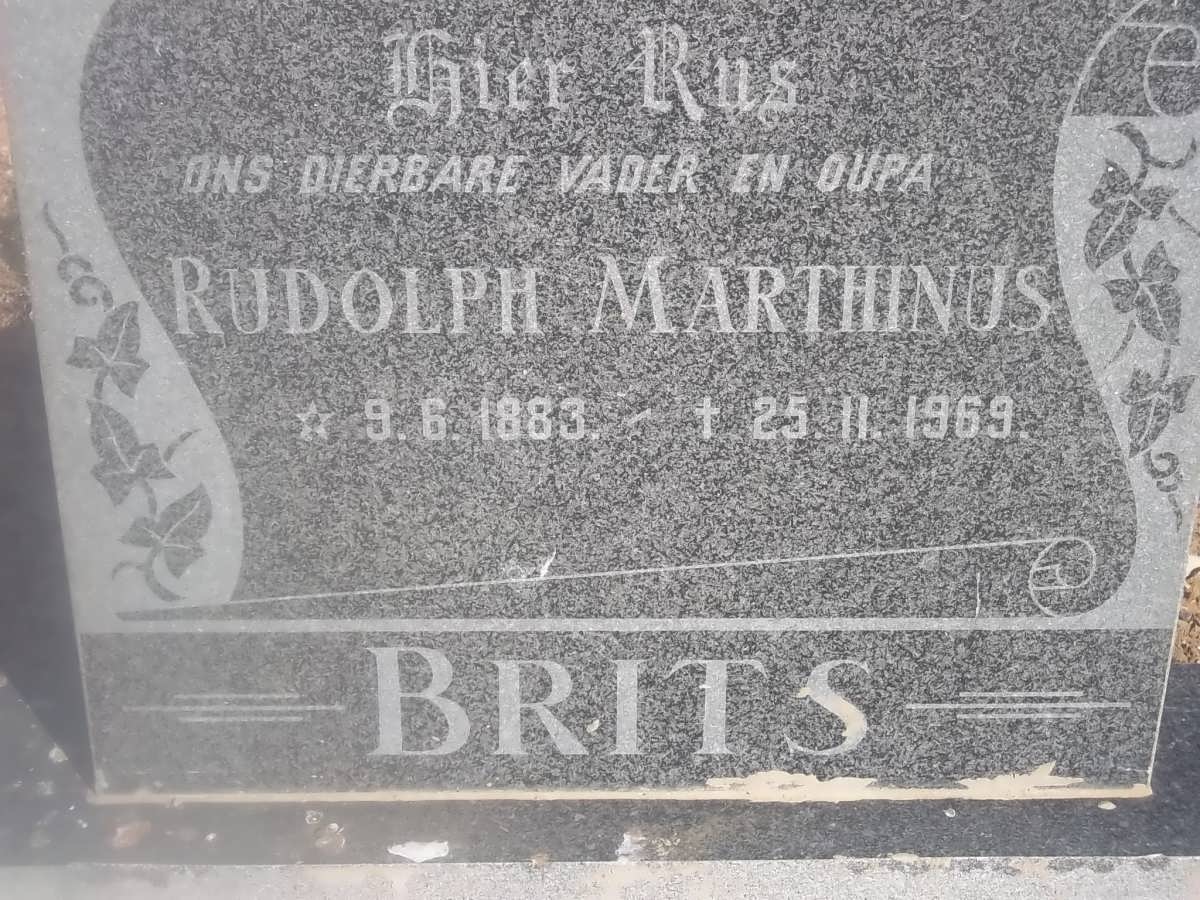 BRITS Rudolph Marthinus 1883-1969