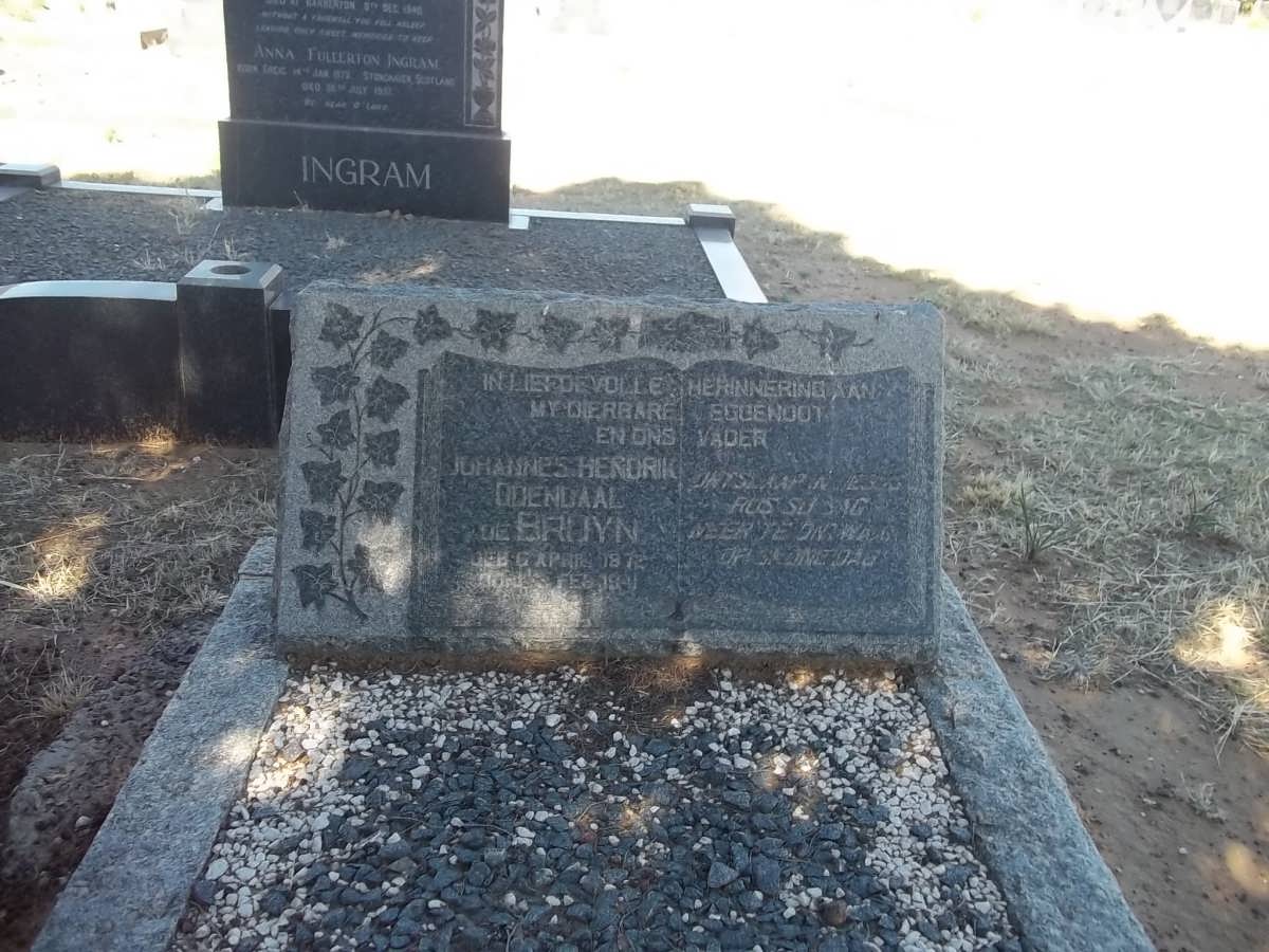BRUYN Johannes Hendrik Odendaal, de 1872-1941