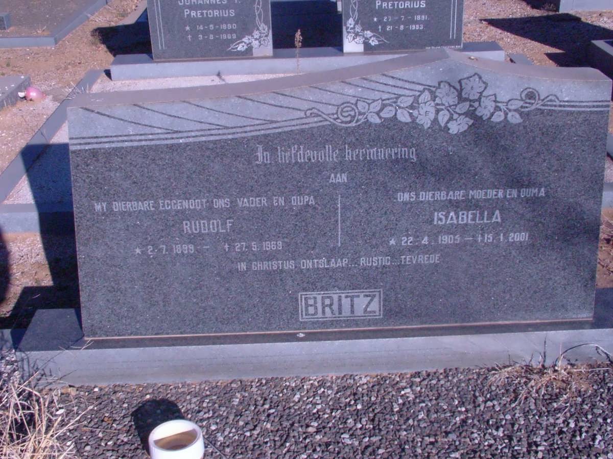 BRITZ Rudolf 1899-1969 &amp; Isabella 1905-2001