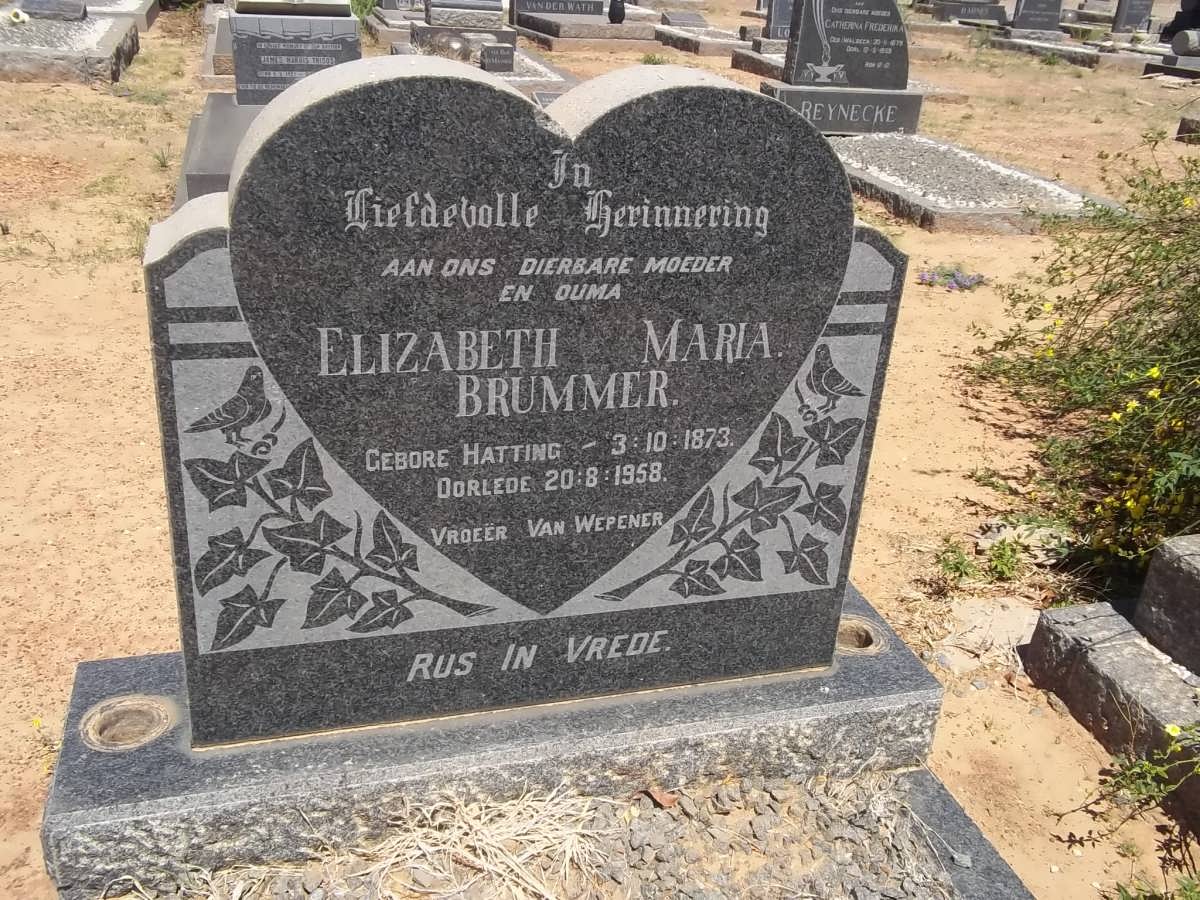 BRUMMER Elizabeth Maria nee HATTING 1873-1958
