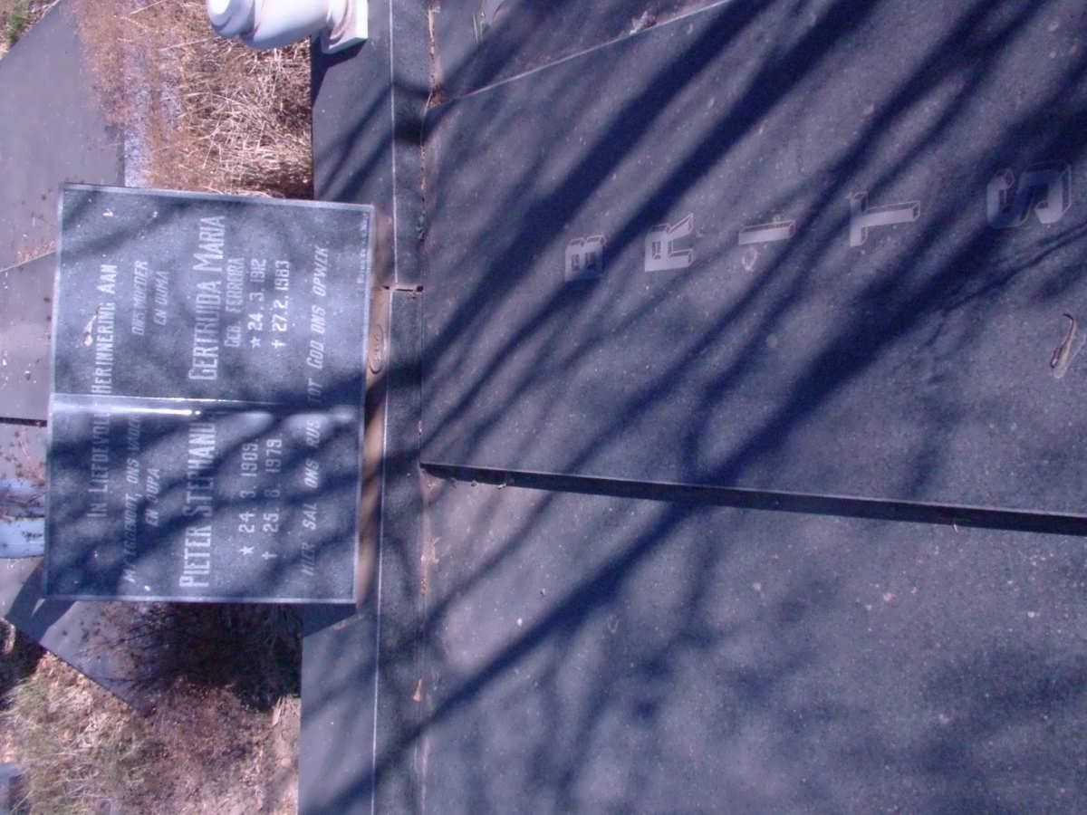 BRITS Petrus Stephanus 1909-1979 &amp; Gertruida Maria FERREIRA 1912-1983