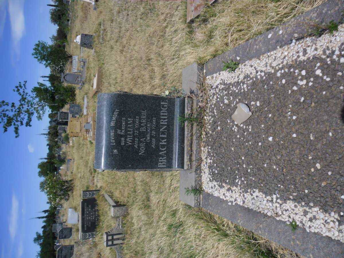 BRACKENRIDGE William and Nora Barrie WALKER