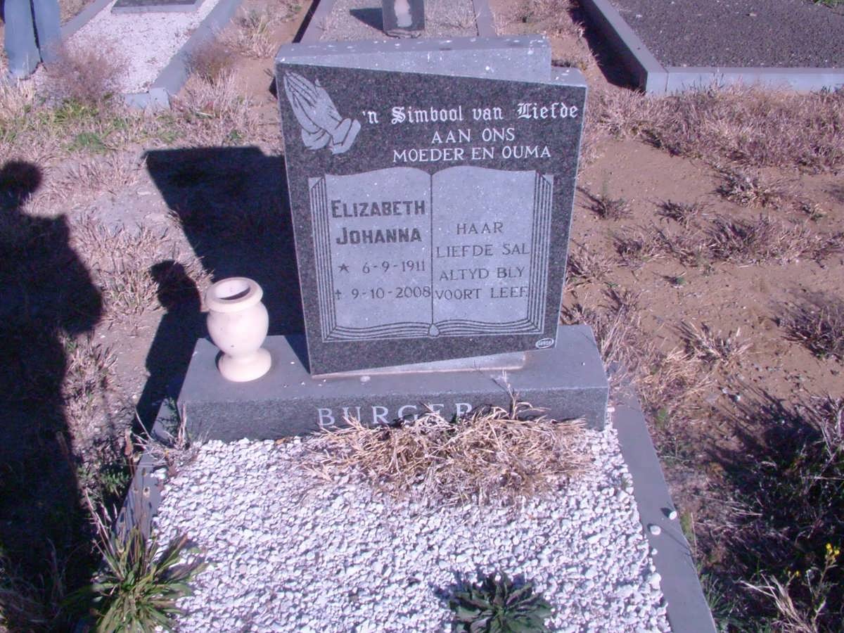 BURGER Elizabeth Johanna 1911-2008