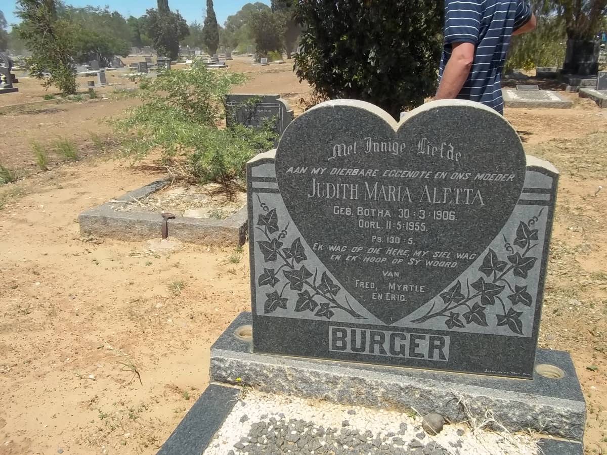 BURGER Judith Maria Aletta nee BOTHA 1906-1955