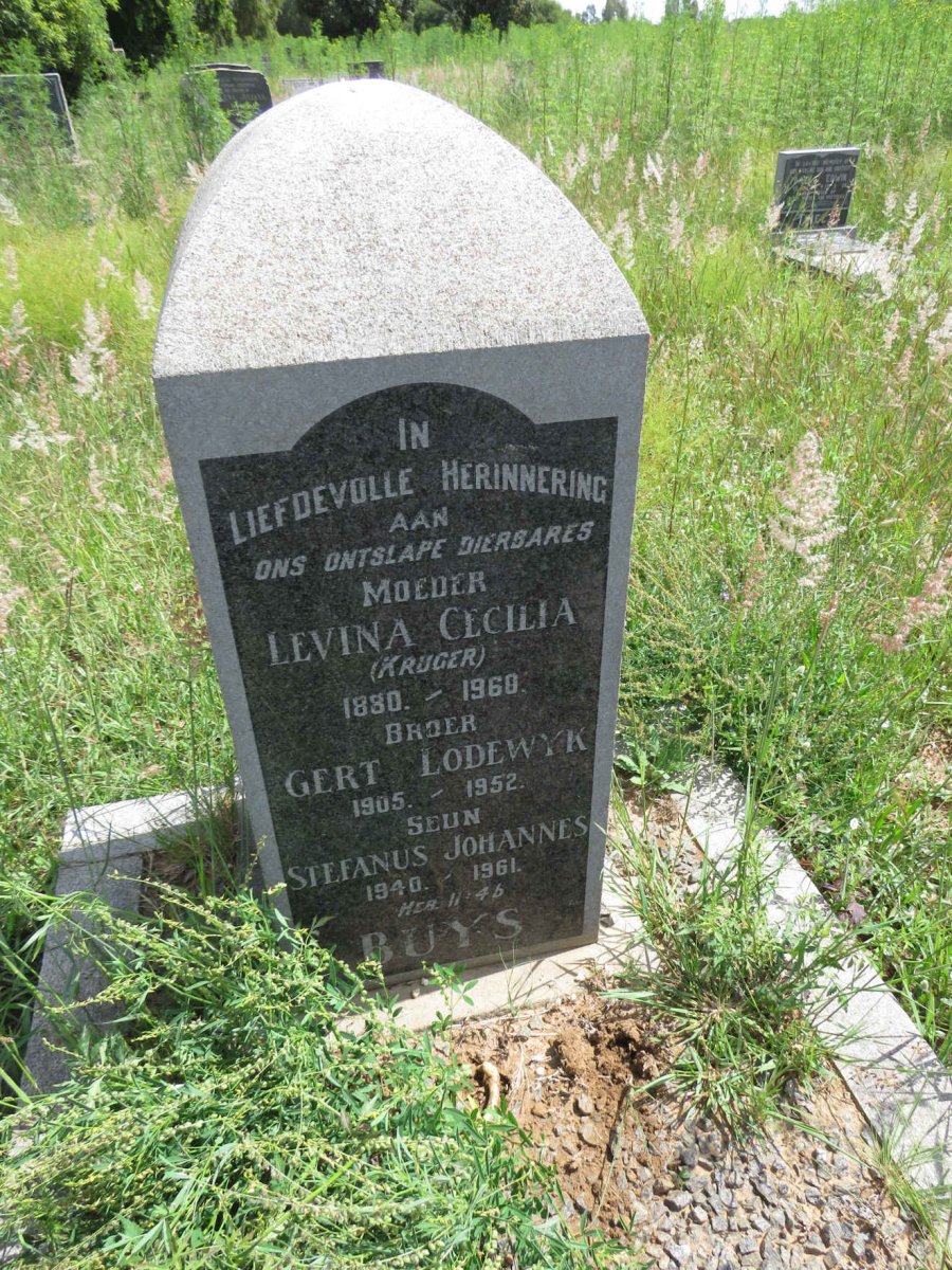 BUYS Levina Cecilia nee KRUGER 1880-1960 :: BUYS Gert Lodewyk 1905-1952 :: BUYS Stephanus Johannes 1940-1961 