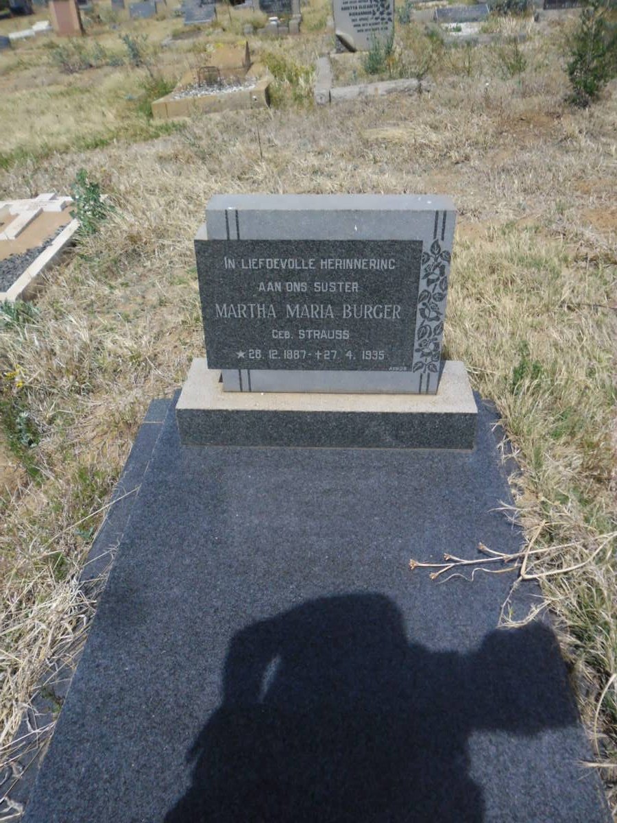 BURGER Martha Maria nee STRAUSS 1887-1935