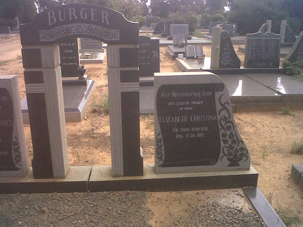 BURGER Elizabeth Christina nee CROUS 1896-1982
