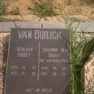 BURICK Nicolaas, van 1879-1972 &amp; Susanna C. VAN HEERDEN 1896-1977