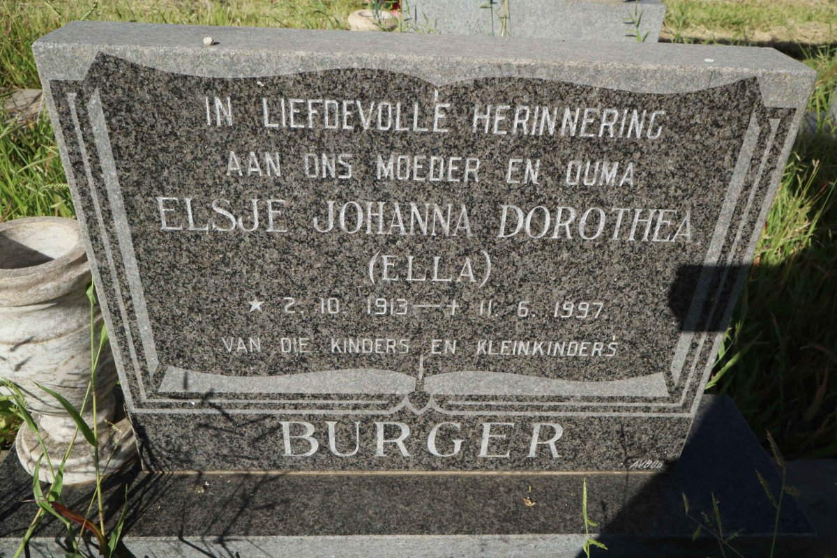 BURGER Elsje Johanna Dorothea 1913-1997
