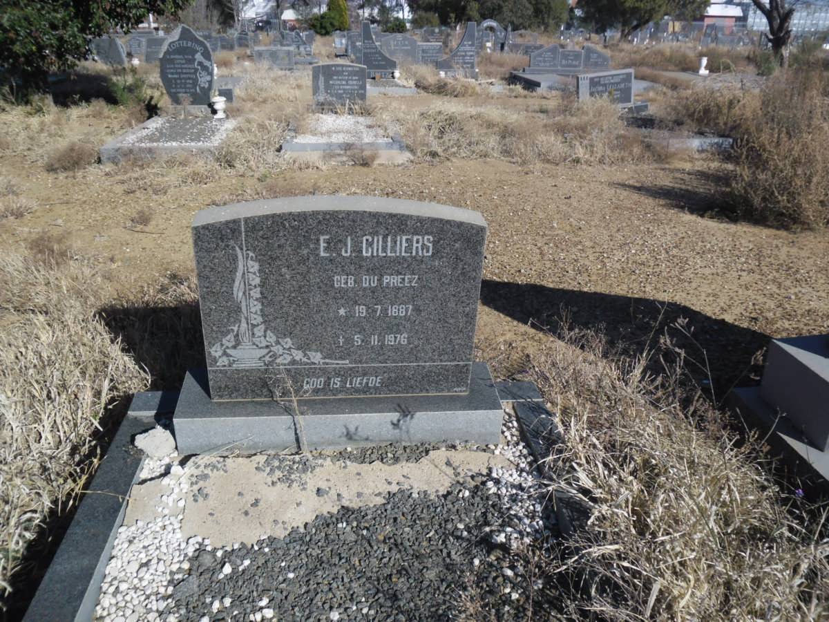 CILLIERS E.J. nee DU PREEZ 1887-1976