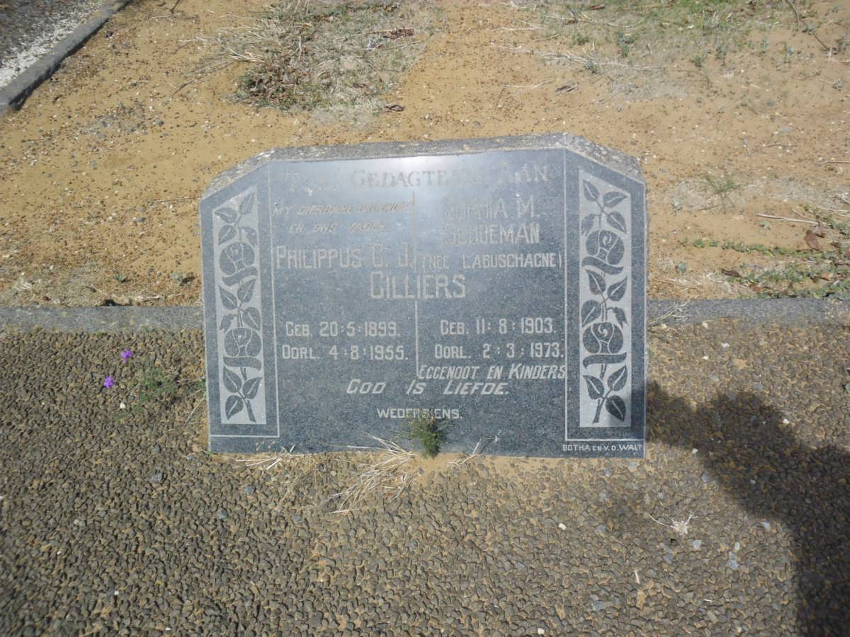 CILLIERS Philippus C.J. 1899-1955 &amp; SCHOEMAN Maria M. LABUSCHAGNE 1903-1973
