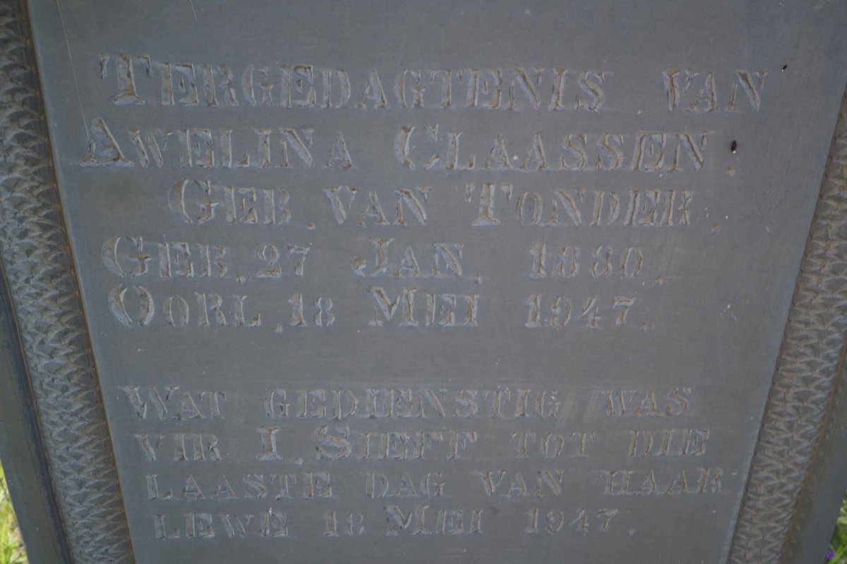 CLAASSEN Awelina nee VAN TONDER 1880-1947