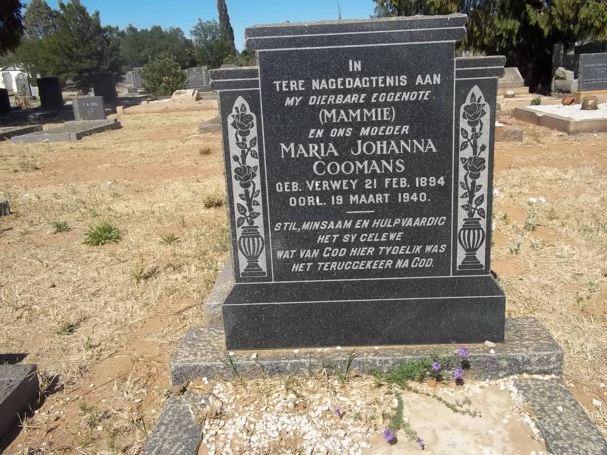 COOMANS Maria Johanna nee VERWEY 1894-1940