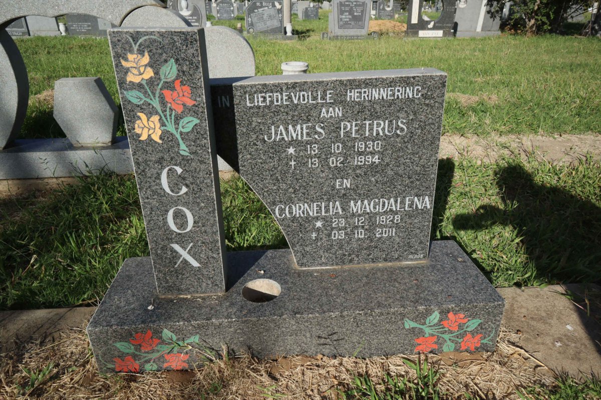 COX James Petrus 1930-1994 &amp; Cornelia Magdalena 1928-2011
