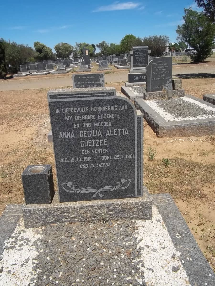 COETZEE Anna Cecilia Aletta nee VENTER 1912-1961