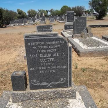COETZEE Anna Cecilia Aletta nee VENTER 1912-1961