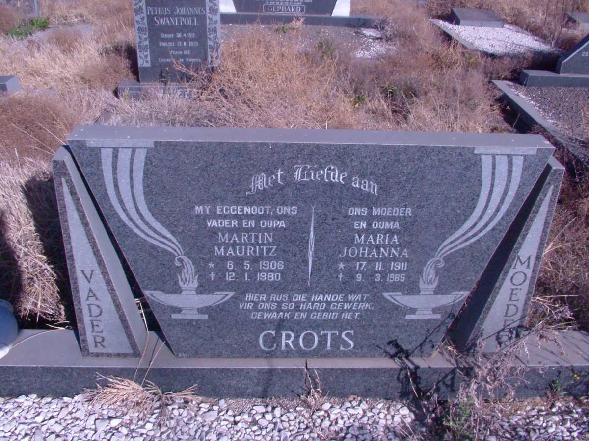 CROTS Martin Mauritz 1906-1980 &amp; Maria Johanna 1911-1985