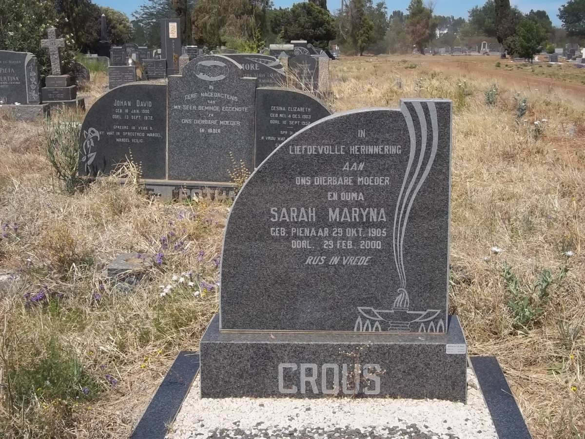 CROUS Sarah Maryna 1905-2000