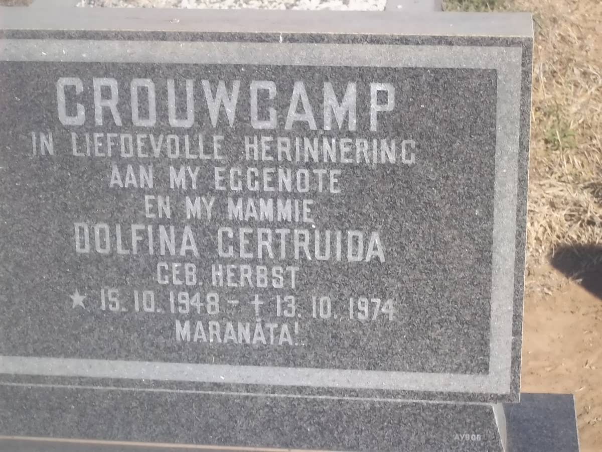 CROUWCAMP Dolfina Gertruida nee HERBST 1948-1974