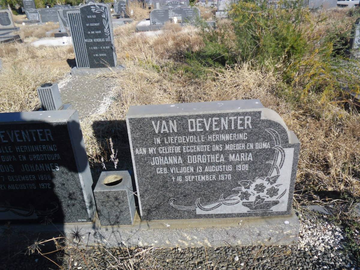 DEVENTER Johanna Dorothea Maria, van nee VILJOEN 1906-1970