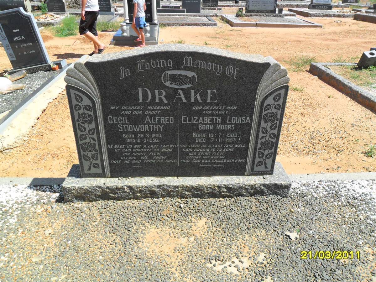 DRAKE Cecil Alfred Stioworthy 1900-1956 &amp; Elizabeth Louisa MOORS 1903-1993