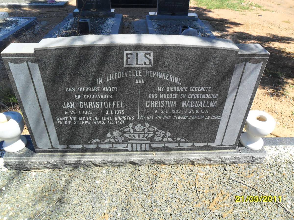 ELS Jan Christoffel 1913-1975 &amp; Christina Magdalena 1909-1971