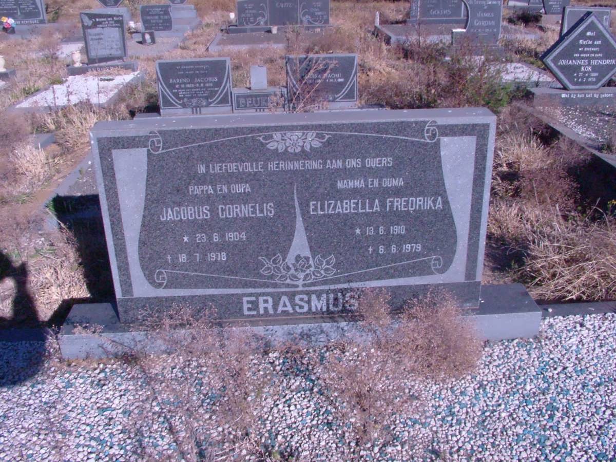 ERASMUS Jacobus Cornelis 1904-1978 &amp; Elizabella Fredrika 1910-1979