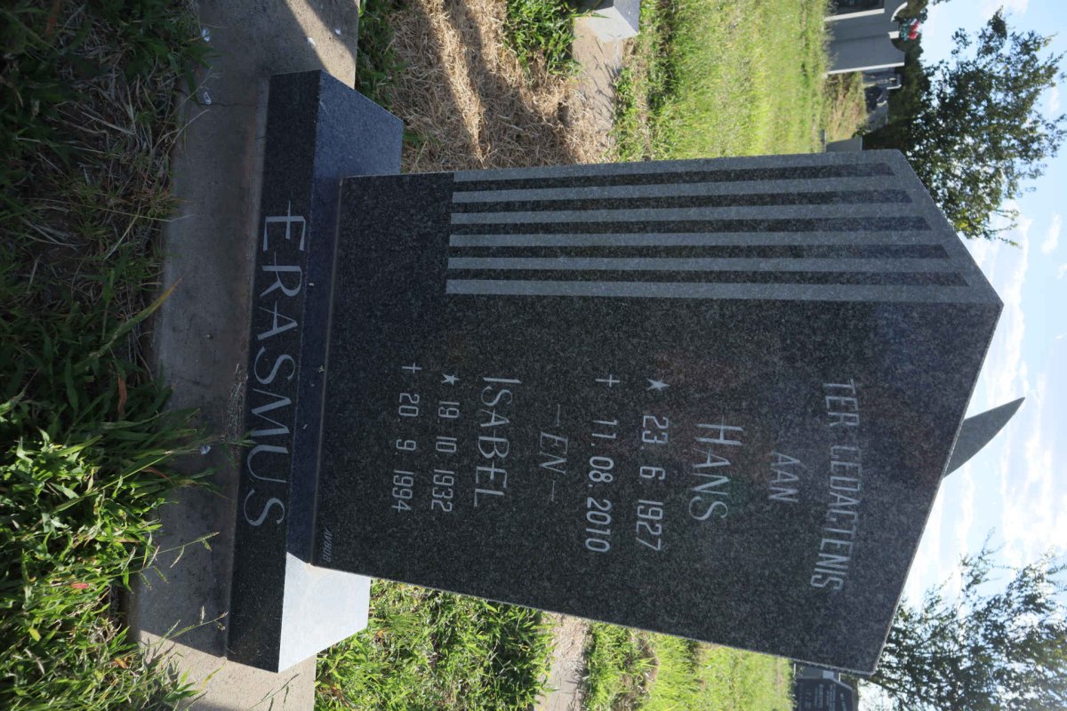 ERASMUS Hans 1927-2010 &amp; Isabel 1932-1994